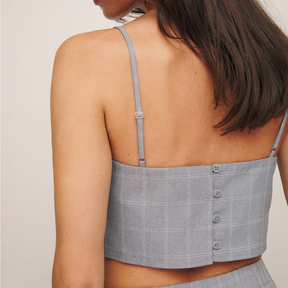 NWT Reformation Cleo two piece size 6 color grey check - Picture 5 of 9